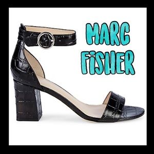 ❤️NWT❤️Marc Fisher black ankle strap block heels